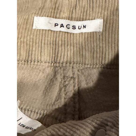 PacSun Corduroy Pants Women's 23 Tan High-Waisted Low Rise Bootcut Double-Button - Picture 3 of 9